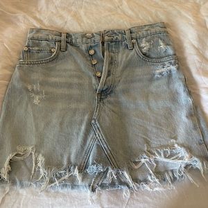 Agolde light wash mini skirt